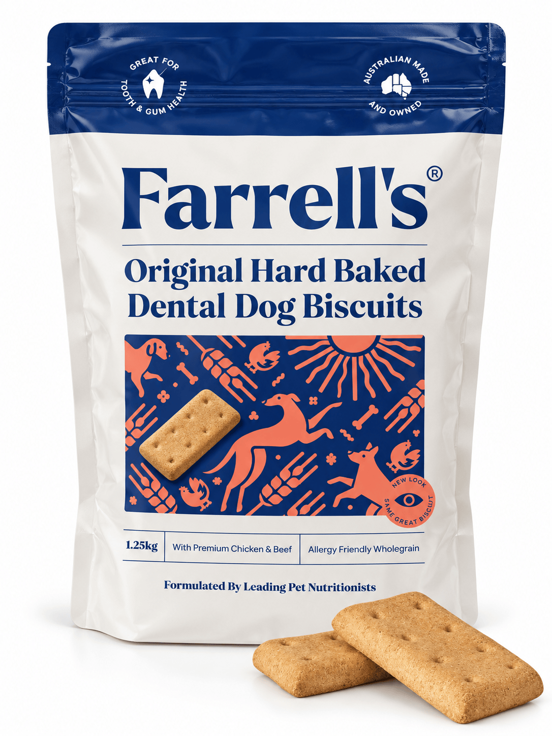 Farrell’s® Original Hard Baked Dog Biscuits – 1.25kg | Dental Support | FREE Shipping